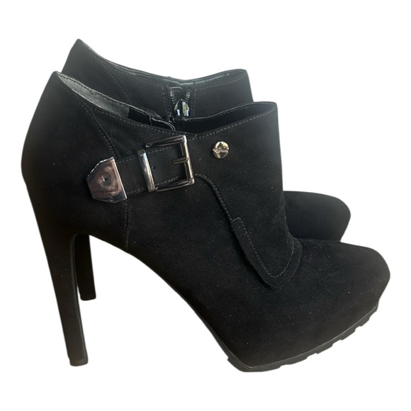 Guess Shoes - GUESS Black Suede Shootie Ankle Booties Stiletto Heel Size 8.5